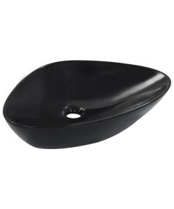 Lavandino 58,5x39x14 cm in Ceramica Nero