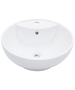 Lavandino con Troppopieno 46,5x18 cm in Ceramica Bianco