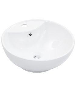 Lavandino con Troppopieno 46,5x18 cm in Ceramica Bianco