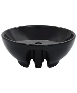 Lavandino con Troppopieno 46,5x18 cm in Ceramica Nero