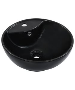 Lavandino con Troppopieno 46,5x18 cm in Ceramica Nero