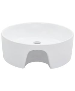 Lavandino con Troppopieno 36x13 cm in Ceramica Bianco