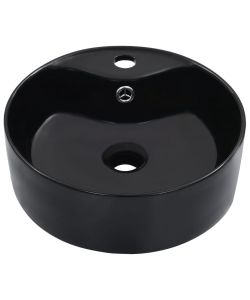Lavandino con Troppopieno 36x13 cm in Ceramica Nero
