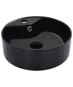 Lavandino con Troppopieno 36x13 cm in Ceramica Nero