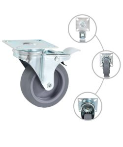 Ruote Girevoli con Doppio Freno 4 pz 75 mm 143421