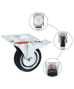 Ruote Girevoli con Doppio Freno 4 pz 75 mm 143443
