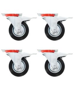 Ruote Girevoli con Doppio Freno 4 pz 100 mm