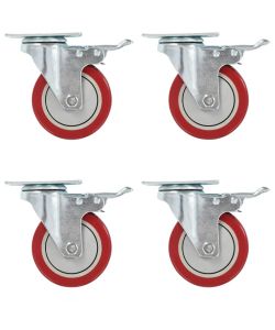 Ruote Girevoli con Doppio Freno 4 pz 100 mm