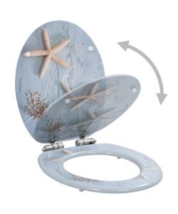 Tavoletta WC Coperchio Chiusura Morbida MDF Stella Marina