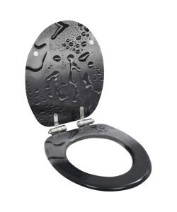 Tavoletta WC Coperchio Chiusura Morbida MDF Goccia d'Acqua