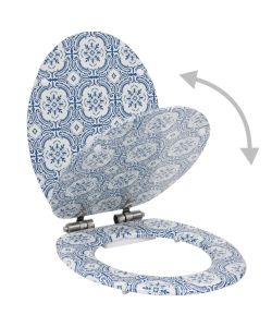 Tavoletta WC Coperchio Chiusura Morbida MDF Design Porcellana