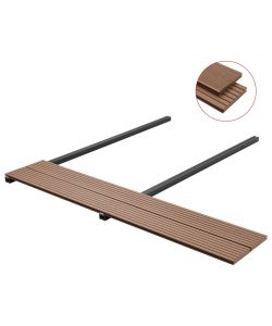 Pavimento Esterni WPC Pieno Accessori 20mq 2,2m Marrone Chiaro