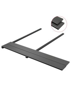 Pavimento per Esterni in WPC Pieno Accessori 16 mq 2,2 m Grigio