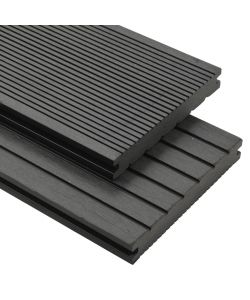 Pavimento per Esterni in WPC Pieno Accessori 26 mq 2,2 m Grigio