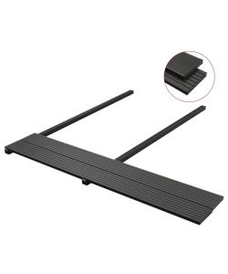 Pavimento per Esterni in WPC Pieno Accessori 20 mq 2,2 m Nero