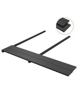 Pavimento per Esterni in WPC Pieno Accessori 30 mq 2,2 m Nero
