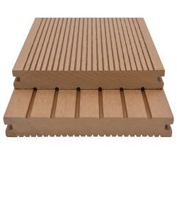 Pavimento per Esterni in WPC Pieno Accessori 16 mq 2,2 m Teak