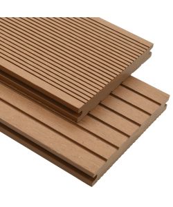 Pavimento per Esterni in WPC Pieno Accessori 30 mq 2,2 m Teak