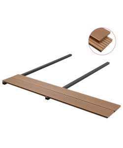 Pavimento per Esterni in WPC Pieno Accessori 30 mq 2,2 m Teak