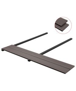 Pavimento Esterni WPC Pieno Accessori 26mq 2,2m Marrone Scuro