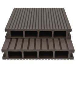 Pavimento Esterni in WPC Cavo Accessori 10mq 2,2m Marrone Scuro