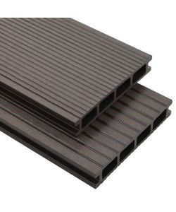 Pavimento Esterni in WPC Cavo Accessori 30mq 2,2m Marrone Scuro