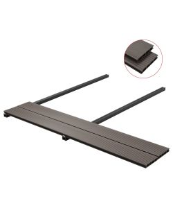 Pavimento Esterni in WPC Cavo Accessori 30mq 2,2m Marrone Scuro