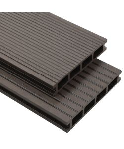 Pavimento Esterni in WPC Cavo Accessori 36mq 2,2m Marrone Scuro