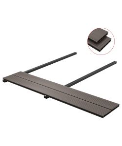 Pavimento Esterni in WPC Cavo Accessori 36mq 2,2m Marrone Scuro