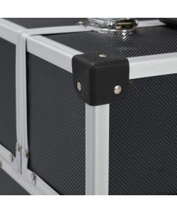  Valigetta per Attrezzi 38x22,5x34 cm Nera in Alluminio