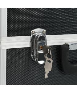  Valigetta per Attrezzi 38x22,5x34 cm Nera in Alluminio