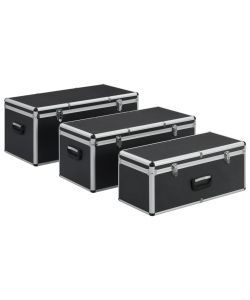  Valigette 3 pz in Alluminio Nero