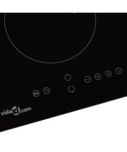 vidaXL Piano Cottura a Induzione Nero - Vetro Resistente 3500W