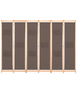 vidaXL Divisorio a 6 Pannelli Marrone 240x170 cm in Tessuto - Elegante Separ Decorativo