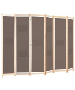 vidaXL Divisorio a 6 Pannelli Marrone 240x170 cm in Tessuto - Elegante Separ Decorativo