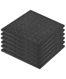 Piastrelle Anticaduta 6 pz in Gomma 50x50x3 cm Nero