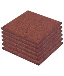 Piastrelle Anticaduta 6 pz in Gomma 50x50x3 cm Rosso