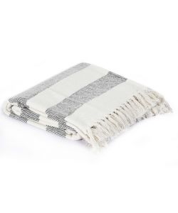 Copriletto in Cotone a Strisce 220x250 cm Antracite