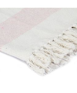 Copriletto in Cotone a Strisce 125x150 cm Rosa Antico