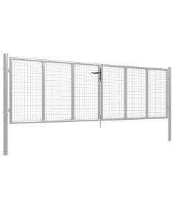 Cancello per Giardino in Acciaio Zincato 415x175cm Argento