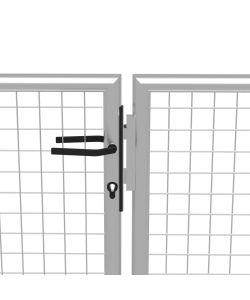 Cancello per Giardino in Acciaio Zincato 415x175cm Argento