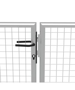 Cancello per Giardino in Acciaio Zincato 415x200cm Argento