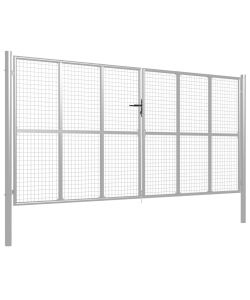 Cancello per Giardino in Acciaio Zincato 415x225 cm Argento
