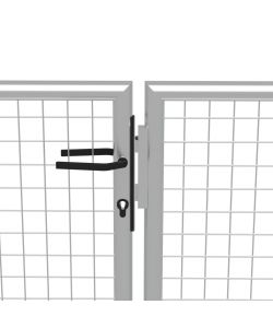 Cancello per Giardino in Acciaio Zincato 415x250 cm Argento