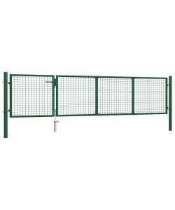 Cancello di Recinzione in Acciaio 350x75 cm Verde