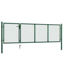 Cancello di Recinzione in Acciaio 350x100 cm Verde
