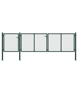 Cancello per Giardino in Acciaio 400x100cm Verde 144311