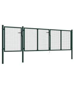 Cancello per Giardino in Acciaio 400x100cm Verde 144311