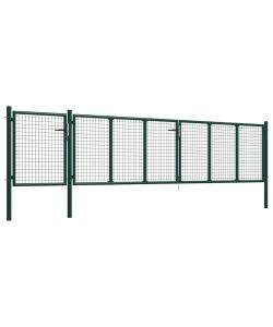 Cancello per Giardino in Acciaio 500x75 cm Verde
