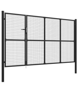 Cancello di Recinzione in Acciaio 350x150 cm Antracite 144325
